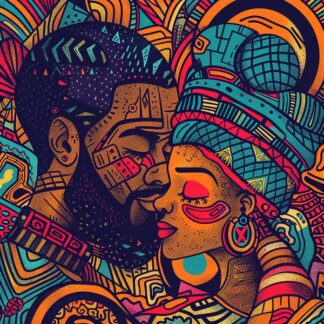 Teemantpildi komplekt koos teemantite ja tarvikutega, Aafrika paar (30x40cm)