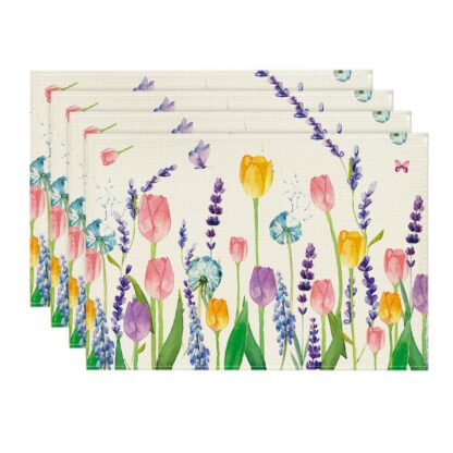 Tulpidega lauamatid 4 tk (30x45cm)