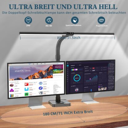 LED laualamp, hämardatav, must, kahepoolne (80cm, 24W) - Image 2