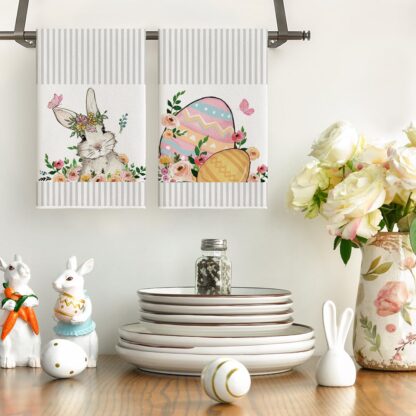 Jänkude ja triipudega köögirätikud (2tk, 42x65cm) - Image 2