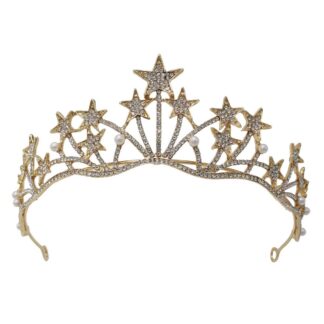 Kuldne kristallidega kroon - tiara