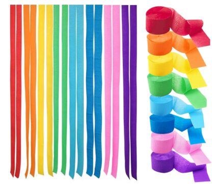 8 rulli värvilist krepp-paberit meisterdamiseks (8tk, 4,5x2500cm)