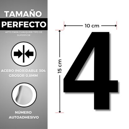 Kleebitav uksenumber 4, 15 cm - Image 2