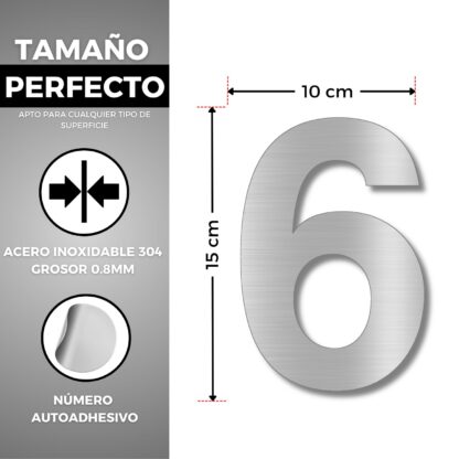 Kleebitav uksenumber 6, 15 cm - Image 2