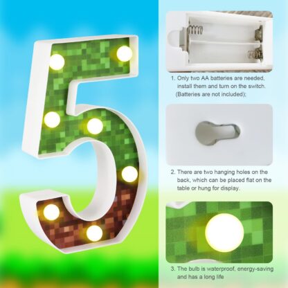 Pikselistiilis LED-tuli numbriga 5 - Image 3