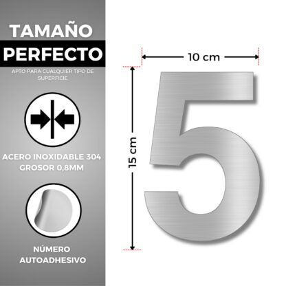 Kleebitav uksenumber 5, 15 cm - Image 2
