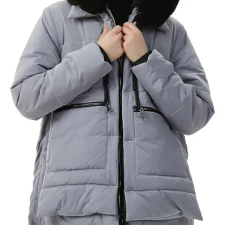 Hall soe karvase kraega talveparka naistele, suurus S (rü 86 cm)