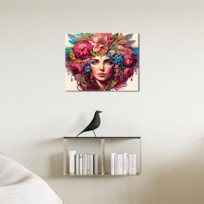 Numbrite järgi maalimise komplekt Tüdruk pärjaga (40x50cm) - Image 2