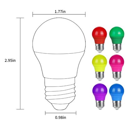 Värvilised LED pirnid (12tk, 5W), sobivad tavalisse E27 soklisse - Image 2