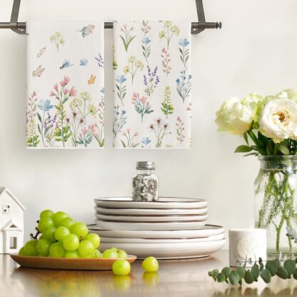 Aasalilledega köögirätikud (2tk, 42x65cm) - Image 2