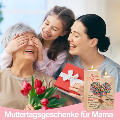Kaks puust küünlaalust, mis moodustavad südame, küünlad ka kaasas - Emale - Image 2