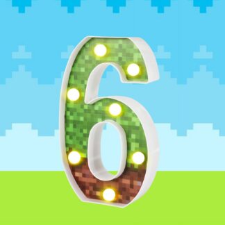 Pikselistiilis LED-tuli numbriga 6