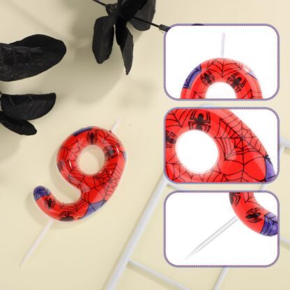 Sünnipäevaküünal, ämblikmehe motiiviga (number 9) - Image 3