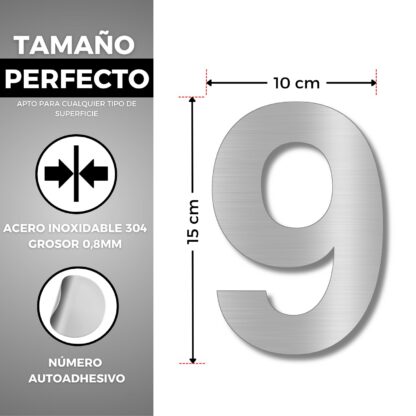 Kleebitav uksenumber 9, 15 cm - Image 2