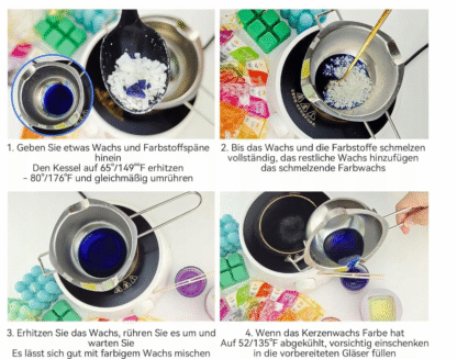 Küünalde tegemise komplekt koos küünlatahiga, tahihoidjatega, 8 küünlaväriga ja muude tarvikutega - Image 5