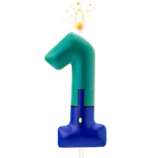 Sünnipäevaküünlad, number 1, rohelise-sinine