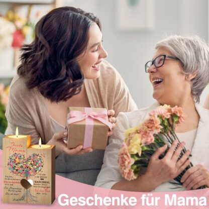 Kaks puust küünlaalust, mis moodustavad südame, küünlad ka kaasas - Emale - Image 3