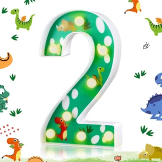 Dinosaurustega LED-tuli number 2, u 20 cm