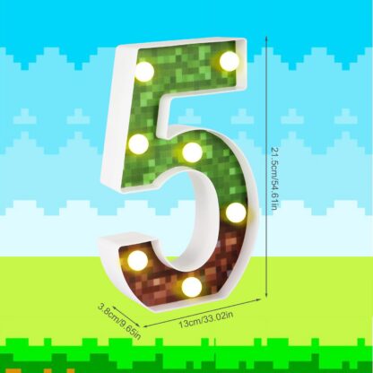 Pikselistiilis LED-tuli numbriga 5 - Image 2
