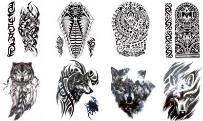 Huntide ja muude motiividega tattookleebised, 8 lehte