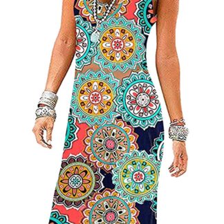 Naiste avar suvekleit, roheline rõngasmustriga (s. M)