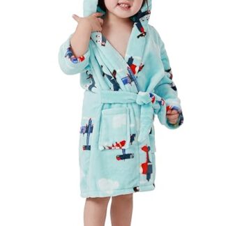 Pehme kapuutsiga hommikumantel lastele, sinine (s. 1-2 aastat)