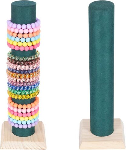 Kaks rohelist posti käevõrude või patsikummide hoidmiseks, kõrgus 30 cm