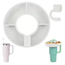 Suupistetaldrik Stanley Cup joogitopsi peale, värv valge