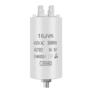 Mootori käivituskonensaator CBB60 (16μF, 450V, 50/60Hz)