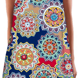 Naiste varrukateta minikleit, värviline lilleline (s. S (EU 34-36))