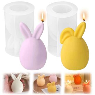 Lihavõttejänese 3D silikoonvorm küünla või seebi tegemiseks