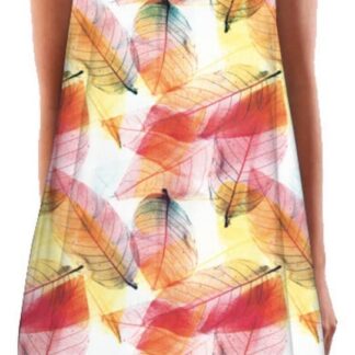 Naiste varrukateta minikleit, oranžide lehtede mustriga (s. M (EU 36-38))