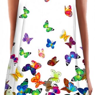 Värviliste liblikatega kleit suurusele 40-42