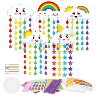 Vikerkaare ja pilvedega käsitöökomplekt lastele (10 tk)