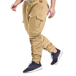 Taskutega sportlikud püksid meestele, khaki, suurus 2XL