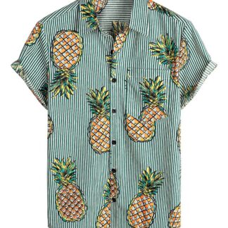 Meeste Havai särk, ananassidega, roheline (s. M)