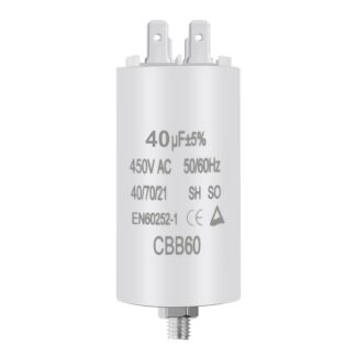 Mootori käivituskonensaator CBB60 (40μF, 450V, 50/60Hz)