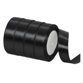 Satiinpael kaunistamiseks, must (4tk, 20mm x 22m)