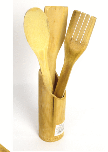 Puust söögiriistad 3tk (28 cm) koos topsiga