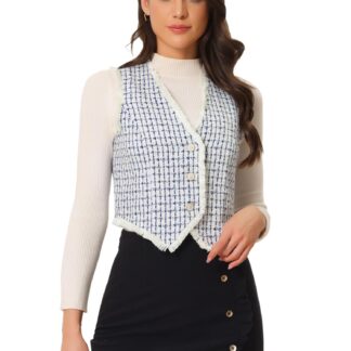 Ruuduline narmastega vest, sinine (s. XS)