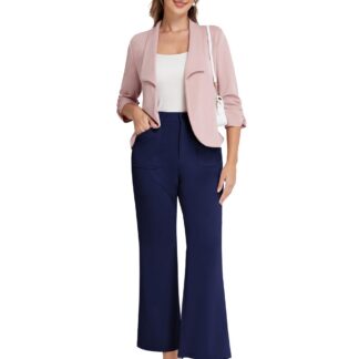 Naiste alt laienevad püksid, kõrge vöökohaga, tumesinine (s. M)