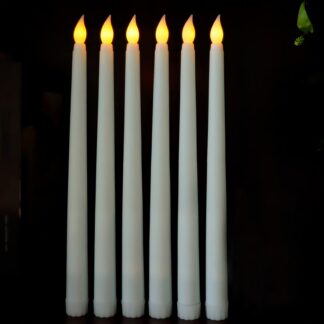 Valged pikad LED-küünlad, 12 tk komplektis