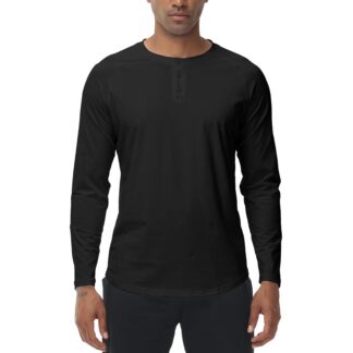 Meeste kerge pikkade varrukatega pluus, nööpidega kaelus, must S