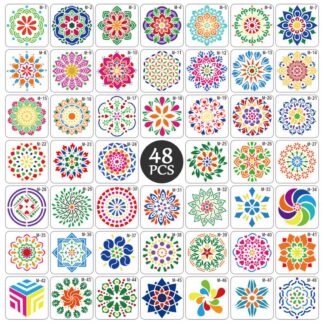 Mandala šabloonide komplekt, 48 tk