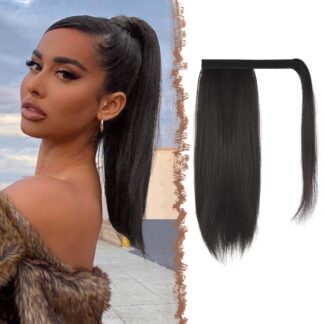 Sünteetilised hobusesaba pikendused, sirged, mustjaspruunid (45cm)