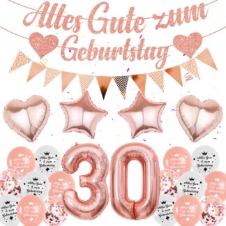 30. sünnipäeva dekoratsioonid naistele, roosakuldne (58tk)