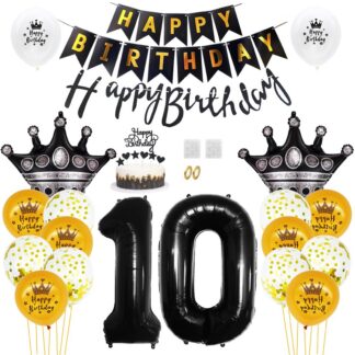 Sünnipäevakaunistused, must kuld, 10. sünnipäevaks