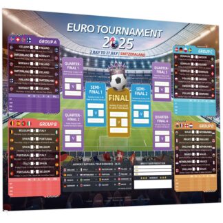 Naiste jalgpalli Euroopa meistrivõistluste ajakava plakat 2025 (A1, 84x60cm)