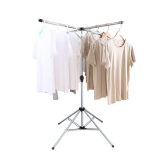 Kokkupandav ja pikendatav riiete kuivatusrest, hõbedane