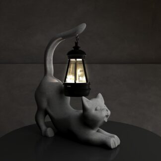 Päikesepaneeliga laternaga aialamp Kass